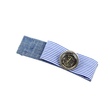 Sailing blue Bow Hair Barrette